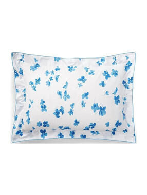 NWT RALPH LAUREN Blue Maylen Georgica Floral Standard Sham 100% Cotton 20" x 28"